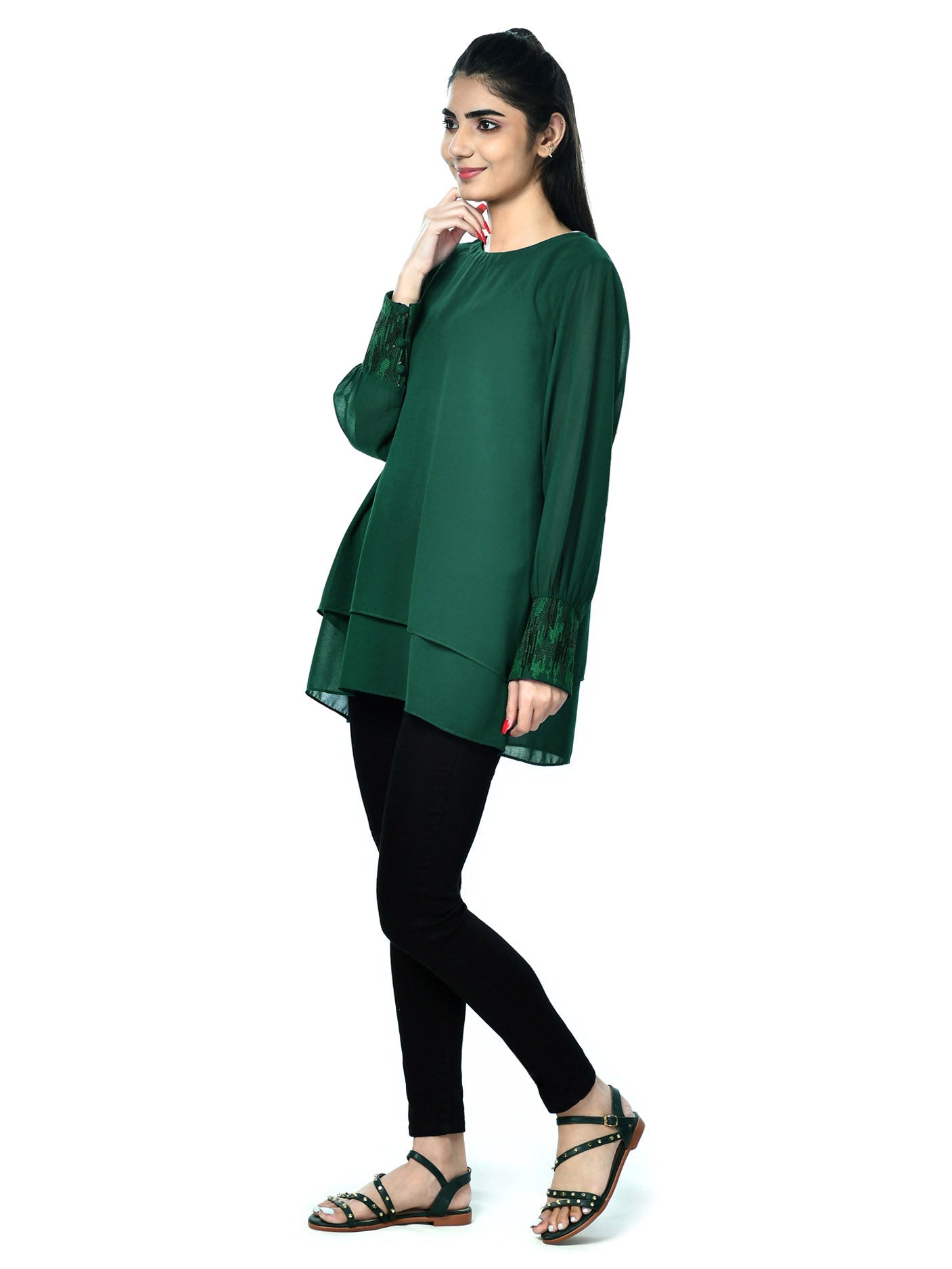 Limelight - Solid Chiffon Top