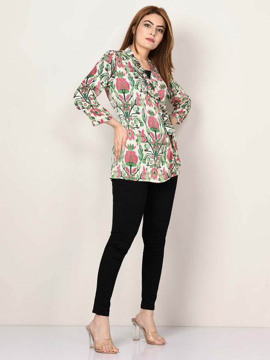 Limelight - Printed Satin Top