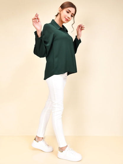 Limelight - Pleated Shirt -Green