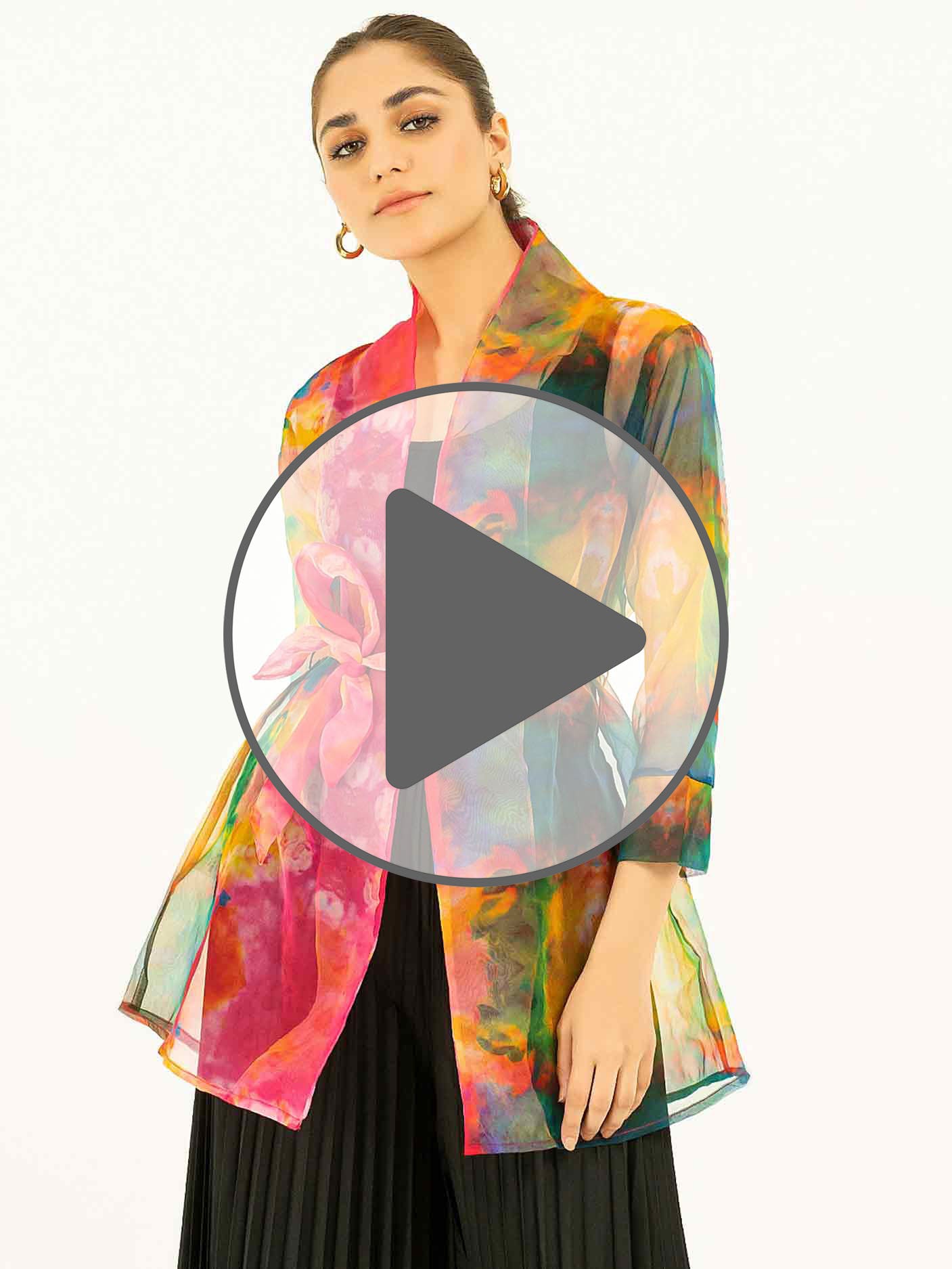 Limelight - Printed Organza Cardigan