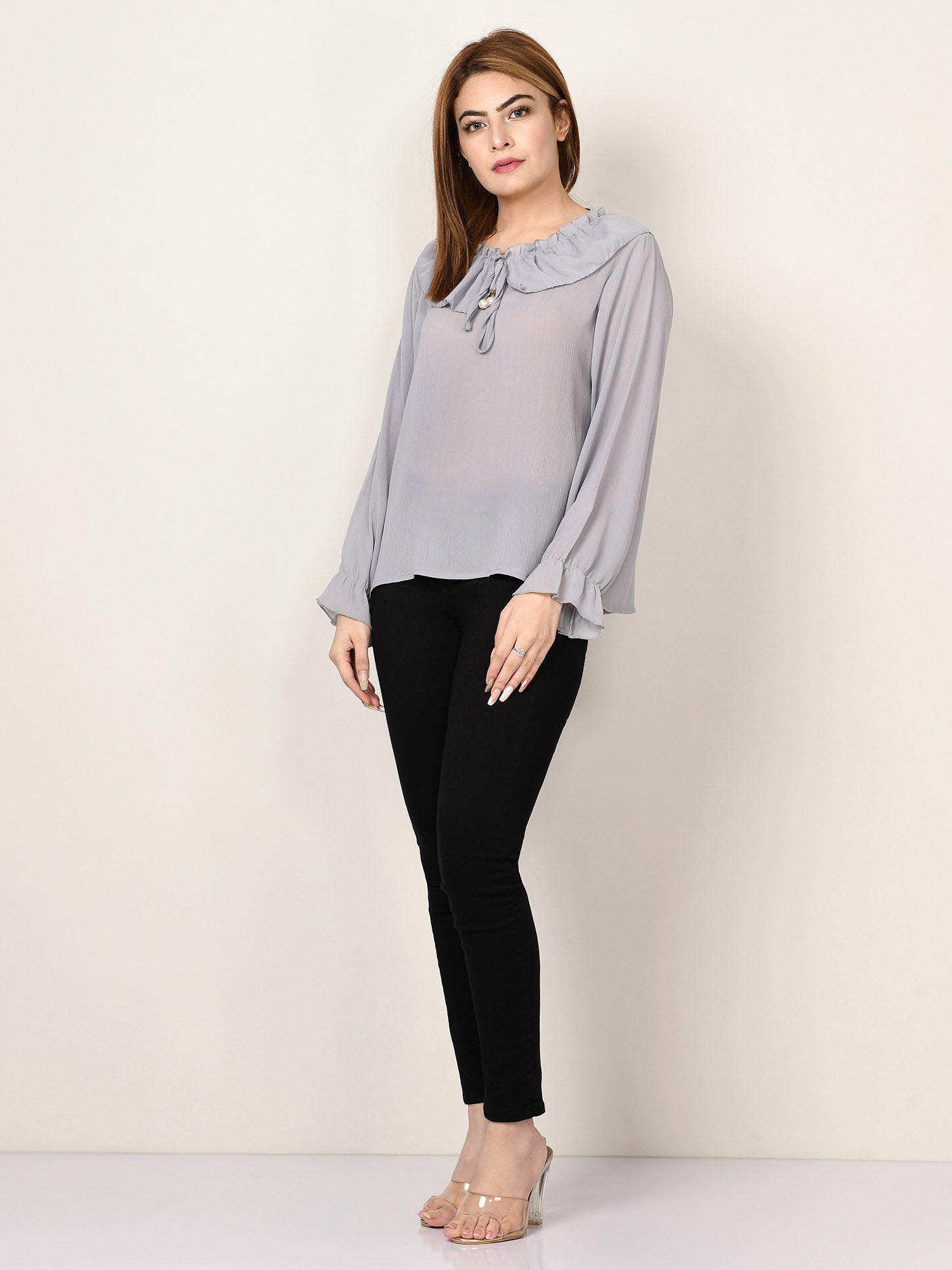 Limelight - Ruffle Neck Top