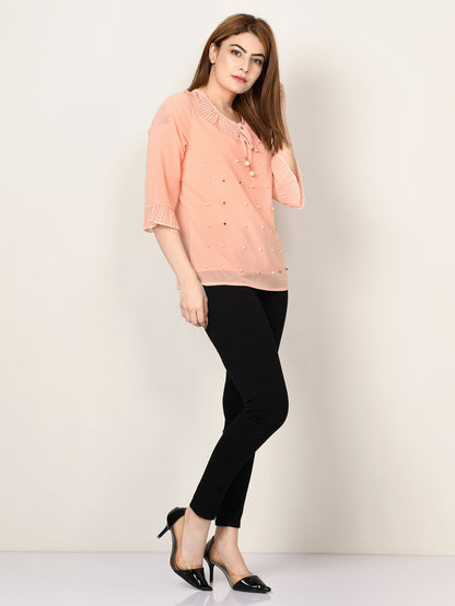 Limelight - Pleated Chiffon Top