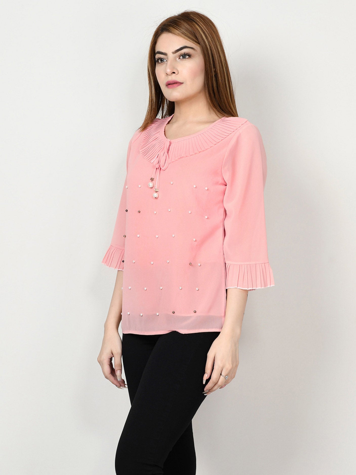 Limelight - Pleated Chiffon Top