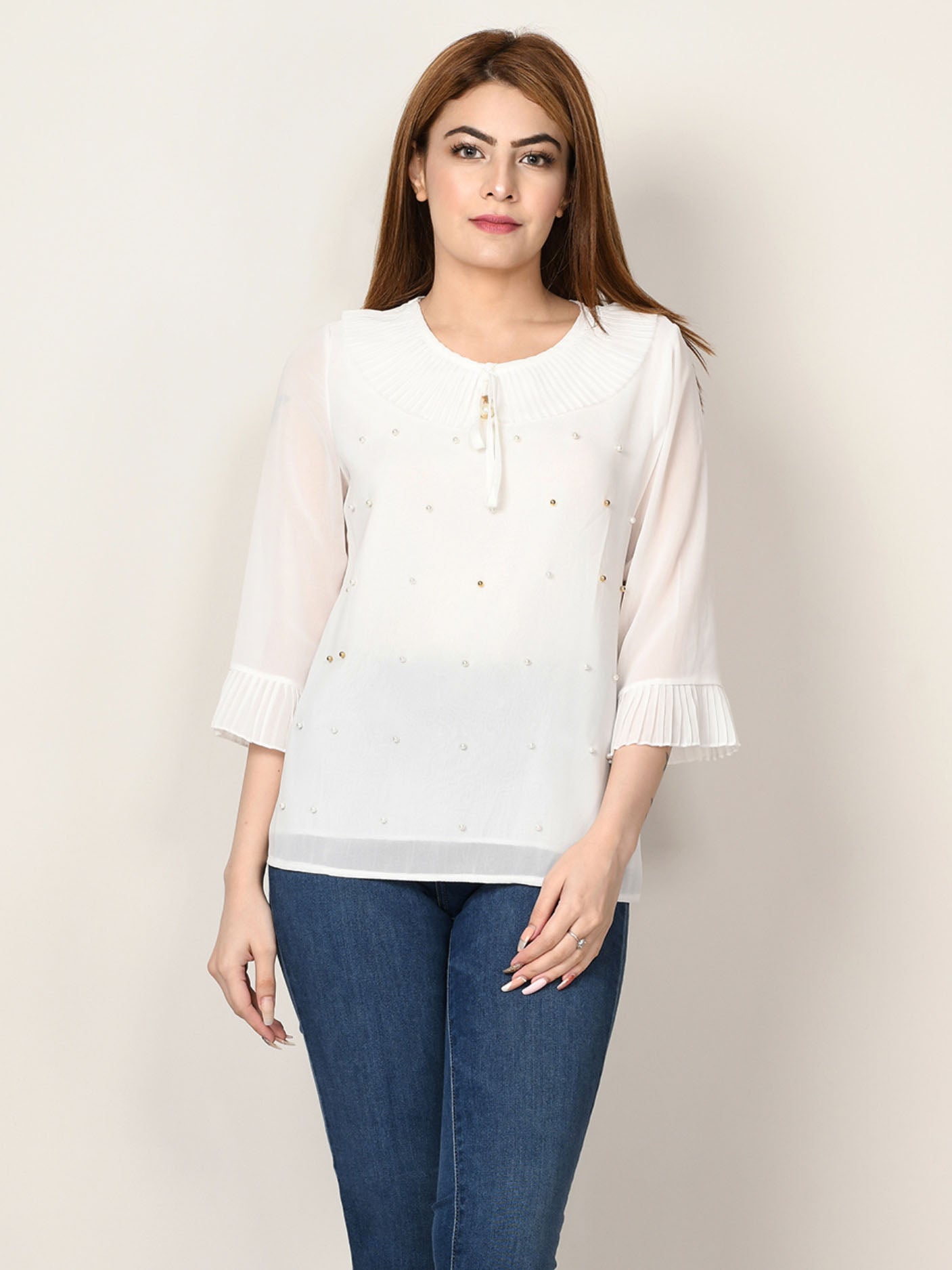 Limelight - Pleated Chiffon Top