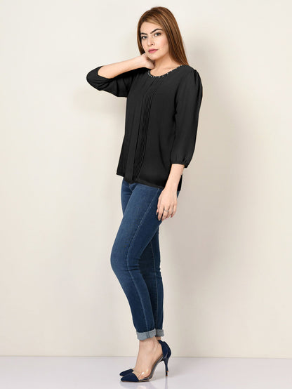 Limelight - Pleated Chiffon Top