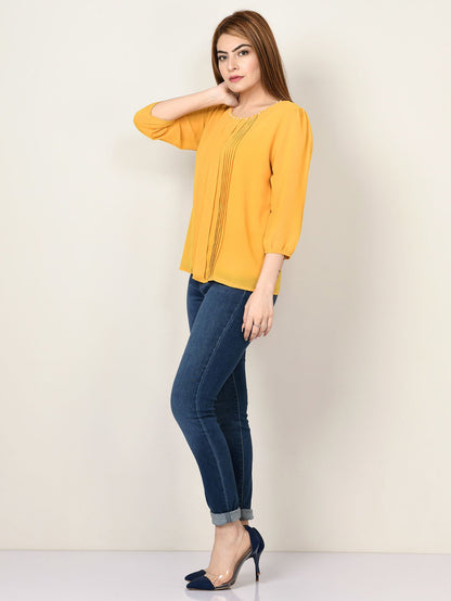 Limelight - Pleated Chiffon Top