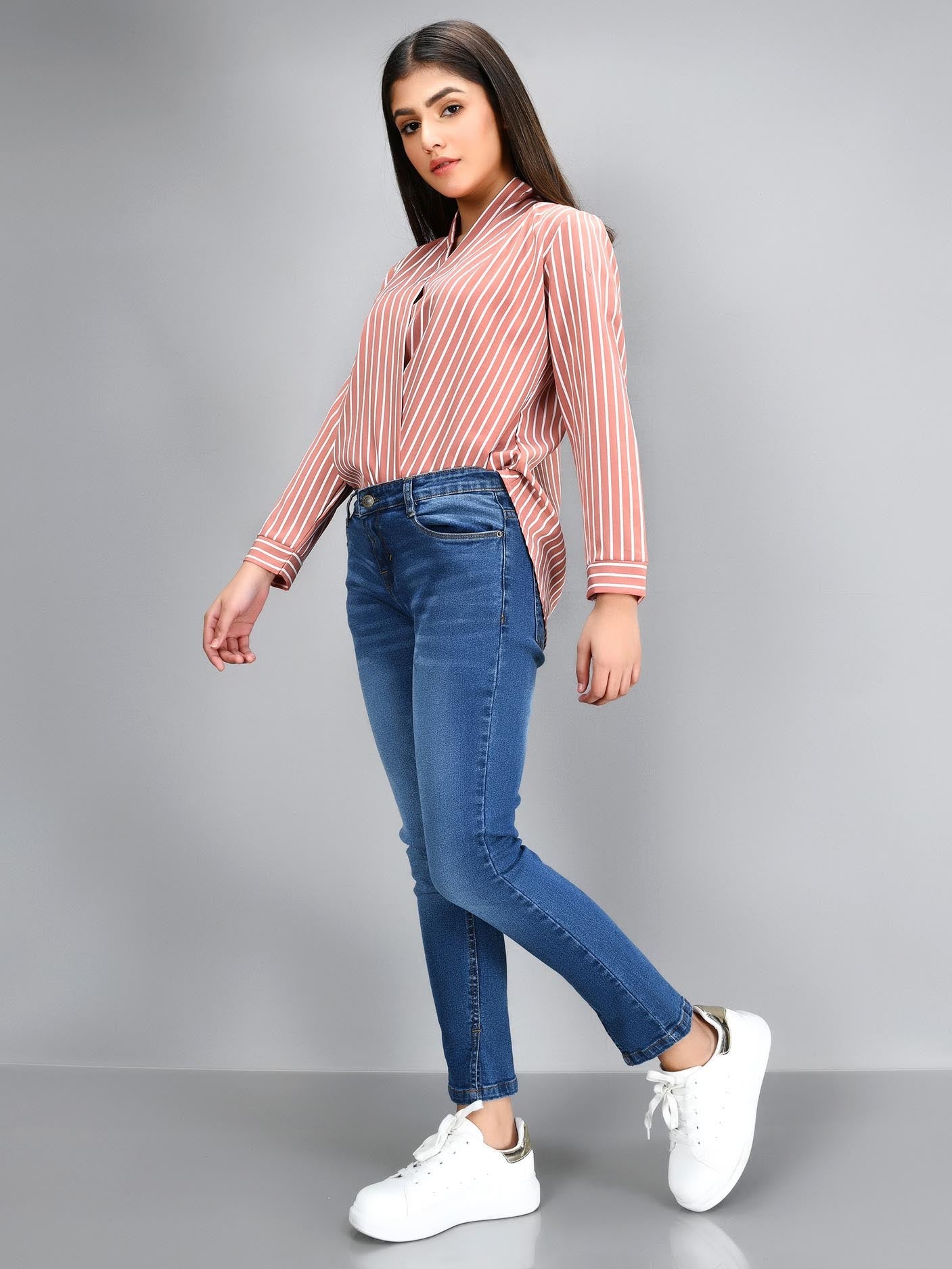 Limelight - Striped Grip Shirt - Tea Pink