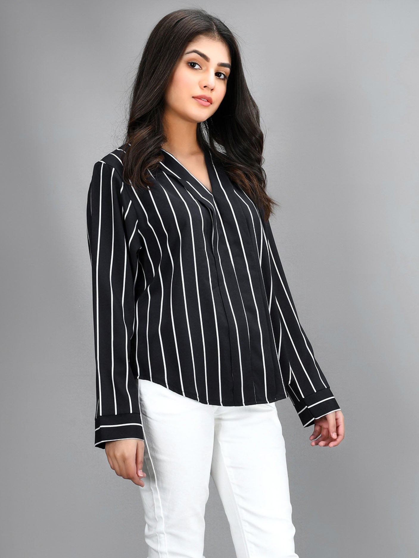 Limelight - Striped Shirt - Black