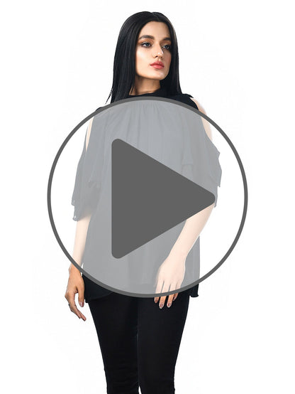 Limelight - Cold Shoulder Flared Top