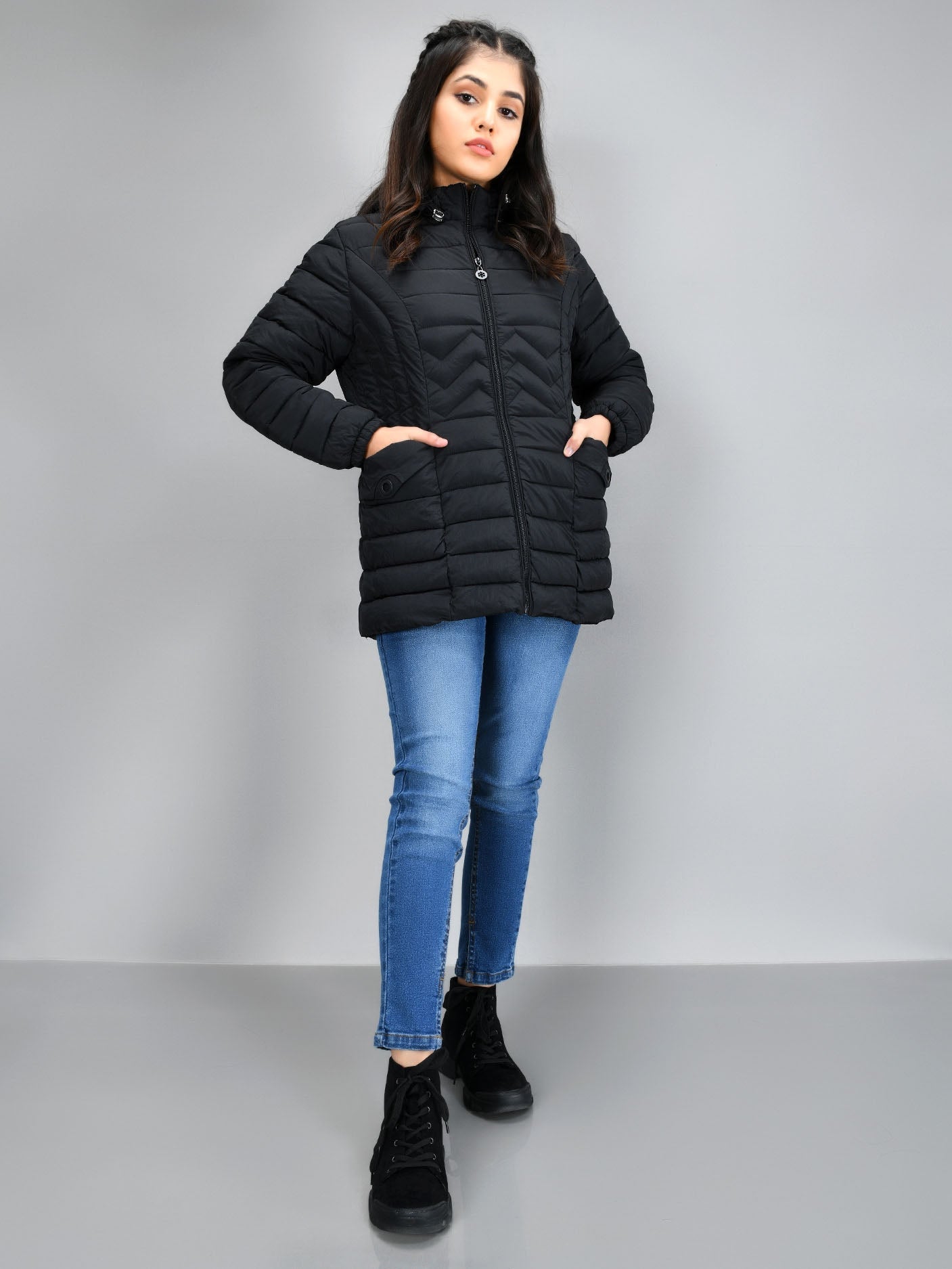 Limelight - Hooded Puffer Jacket - Black