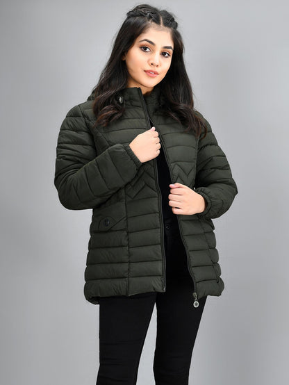 Limelight - Hooded Puffer Jacket - Green