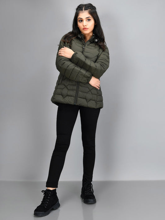 Limelight - Hooded Puffer Jacket - Green