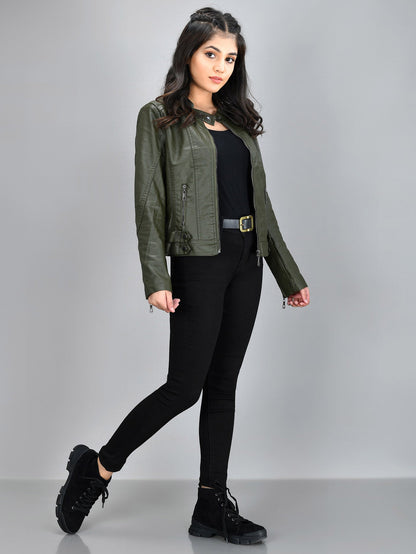 Limelight - Iconic Leather Jacket - Green