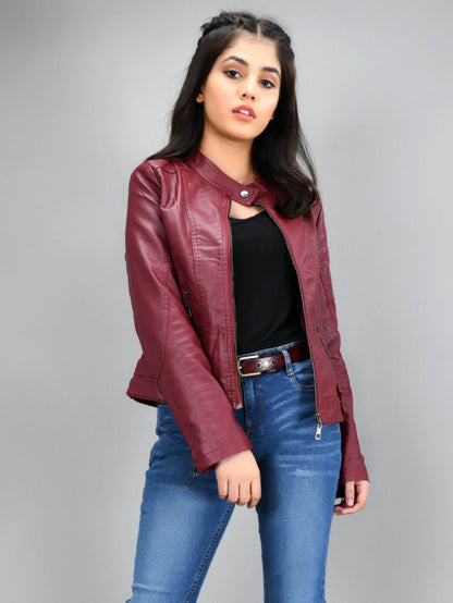 Limelight - Iconic Leather Jacket - Maroon