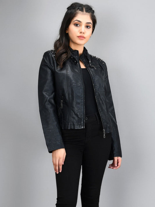 Limelight - Studded Leather Jacket - Black