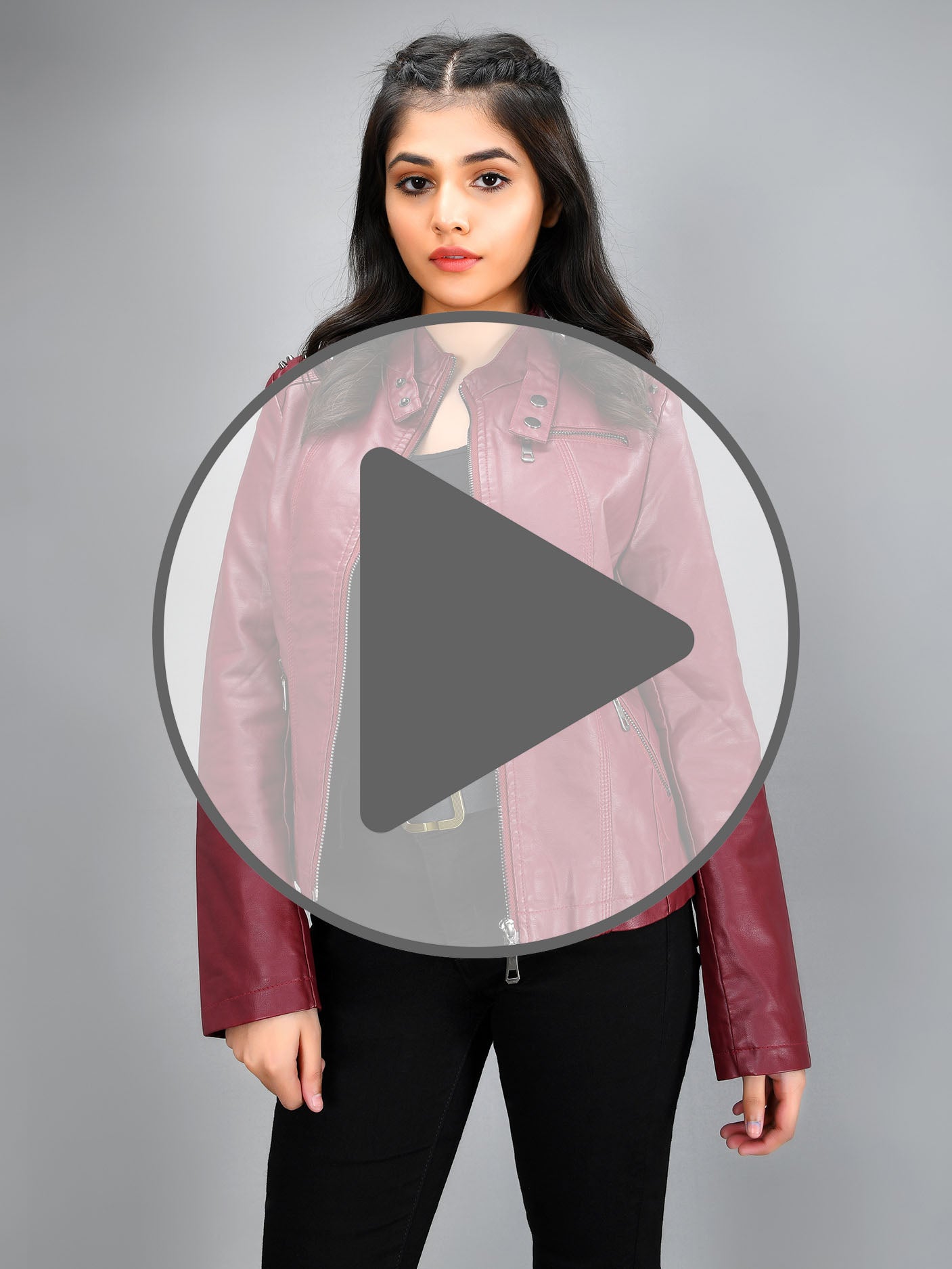 Limelight - Studded Leather Jacket - Maroon