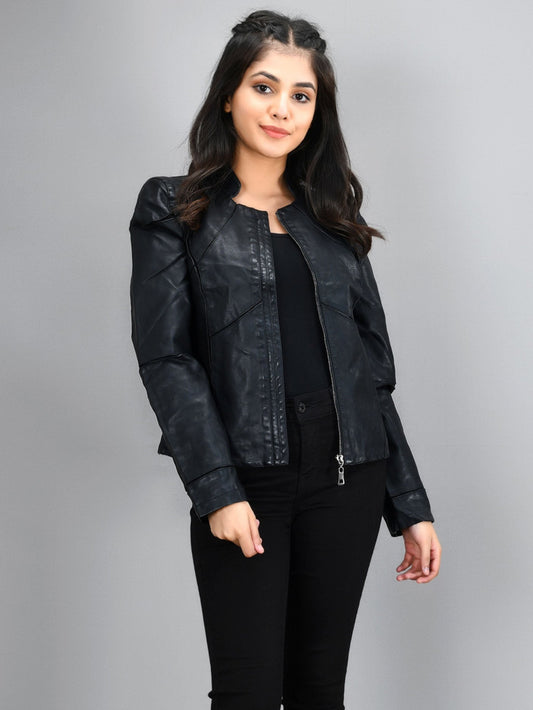 Limelight - Patterned Leather Jacket - Black