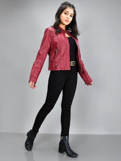 Limelight - Iconic Leather Jacket - Maroon