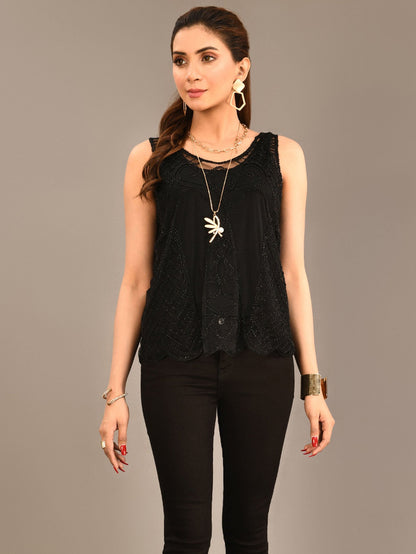 Limelight - Beaded Net Top