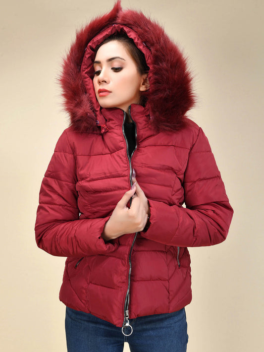 Limelight - Faux Fur Puffer Jacket - Red