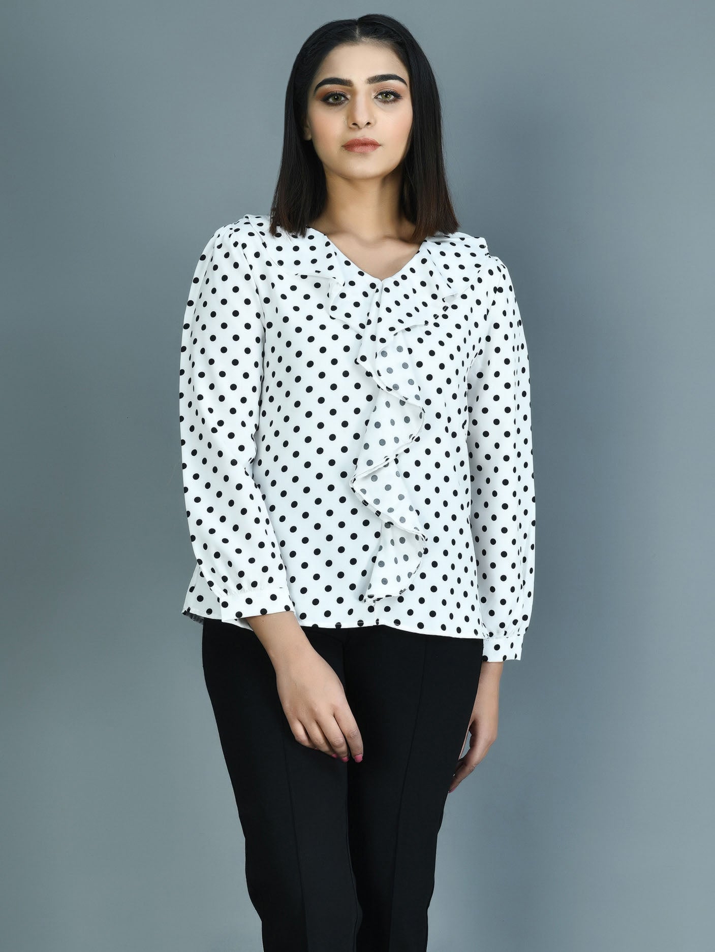 Limelight - Printed Ruffled Top