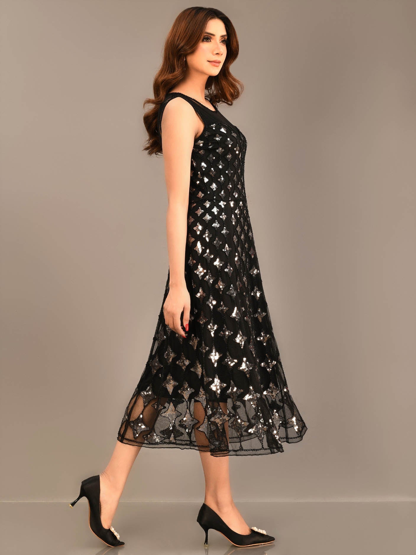 Limelight - Sequined Net Dress