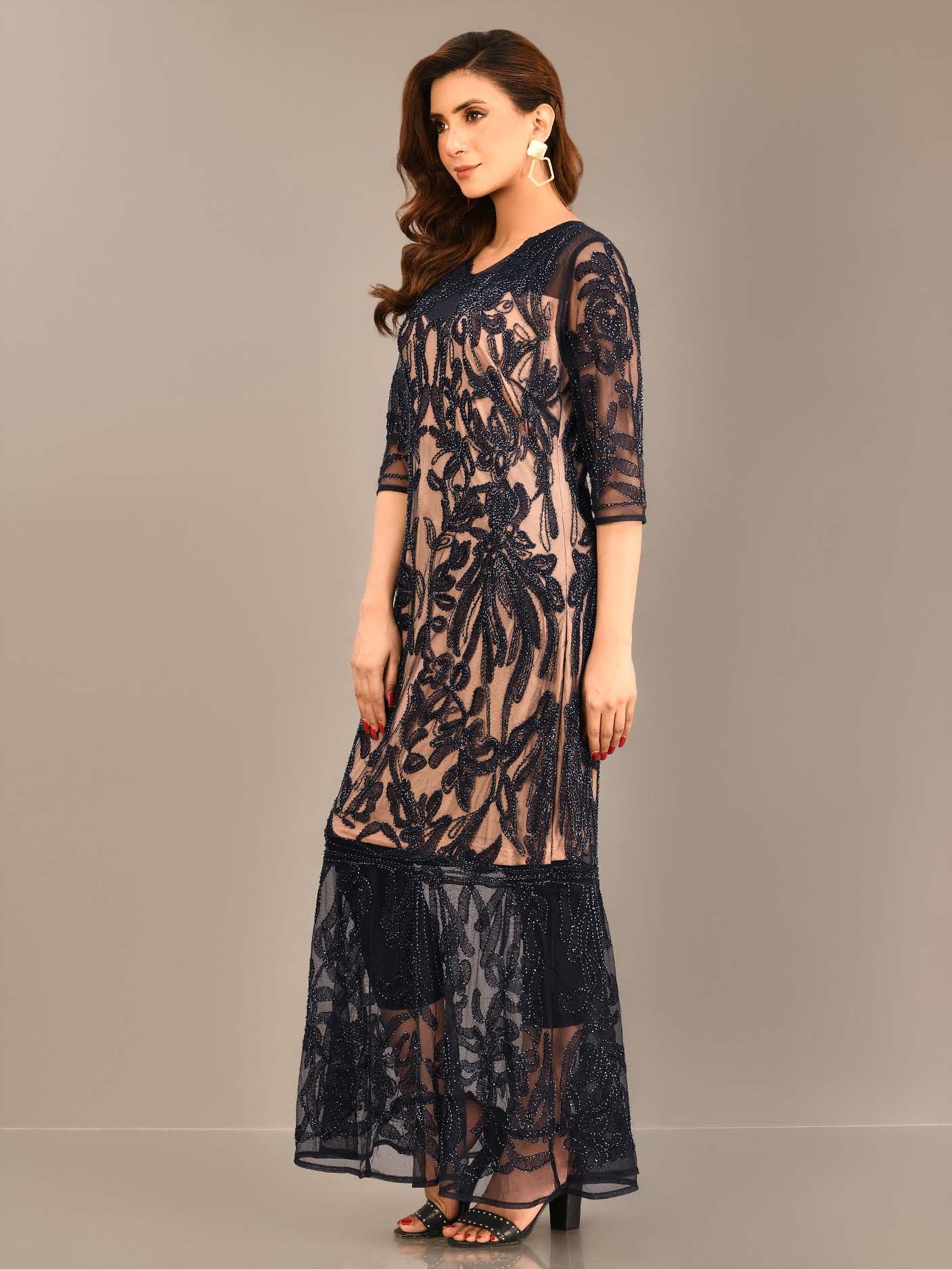 Limelight - Beaded Net Dress