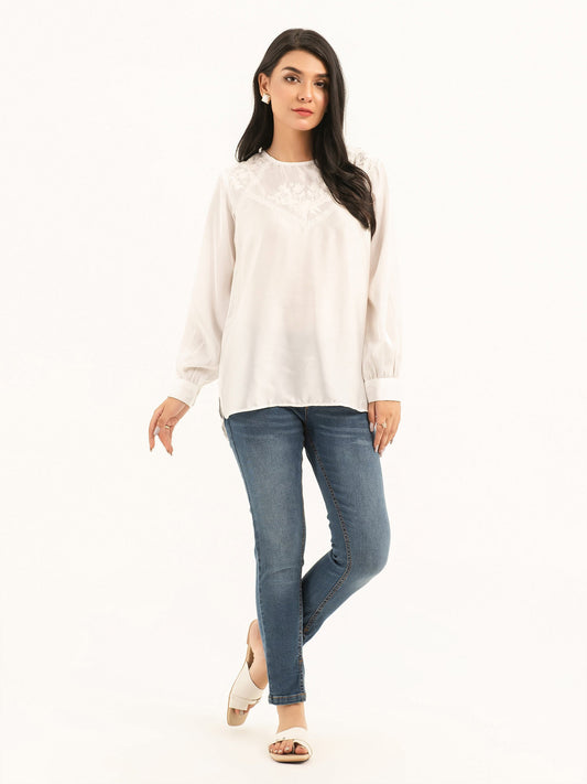 Limelight - Embroidered Silk Top