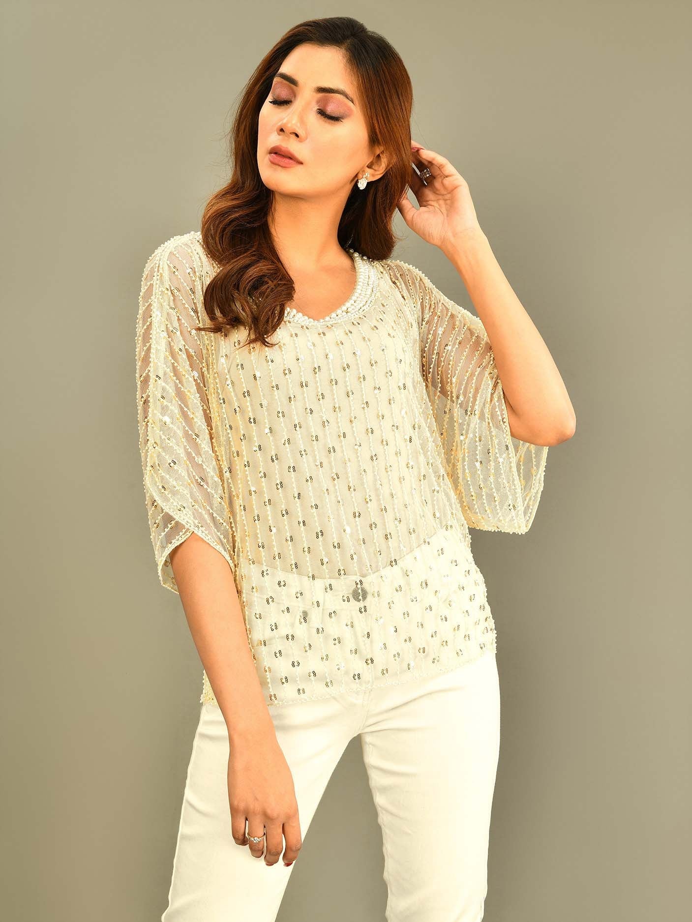 Limelight - Beaded Net Top