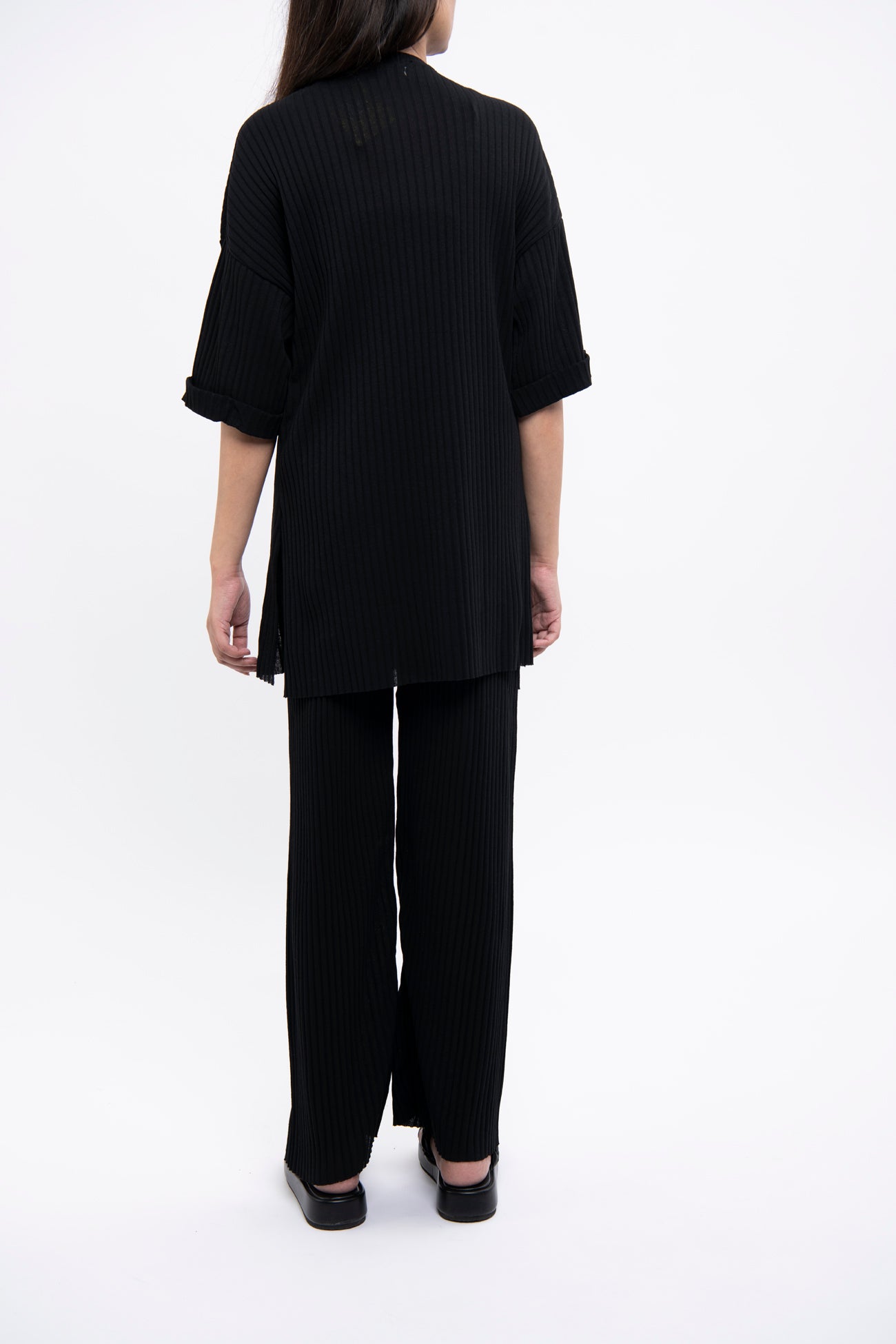 BTW - TEXTURED/ RIB KNIT SHIRT AND TROUSER