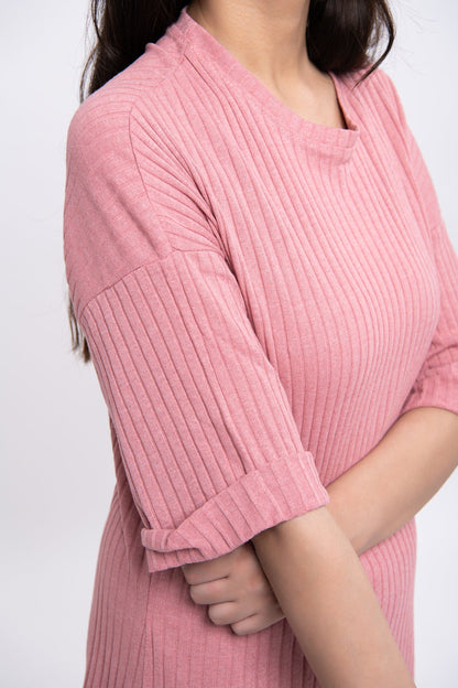 BTW - TEXTURED/ RIB KNIT SHIRT AND TROUSER