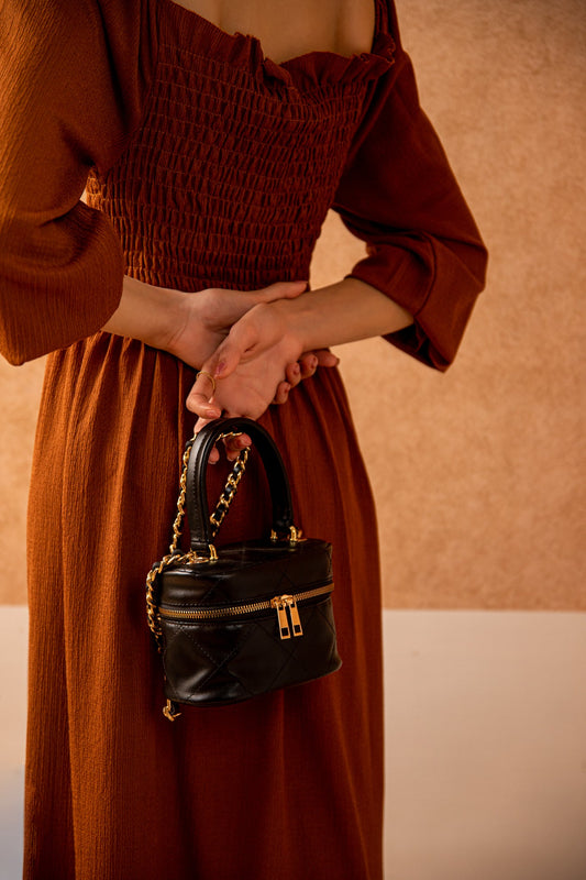 BTW - ROUND QUILTED HANDLE BAG