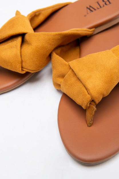 BTW - PLEATED TWISTED STRAP SANDALS