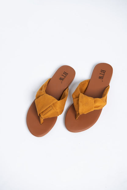 BTW - PLEATED TWISTED STRAP SANDALS