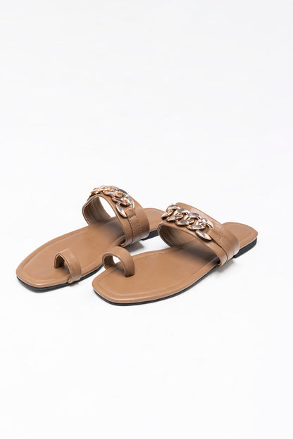 BTW - BRAIDED CHAIN FLAT SANDALS