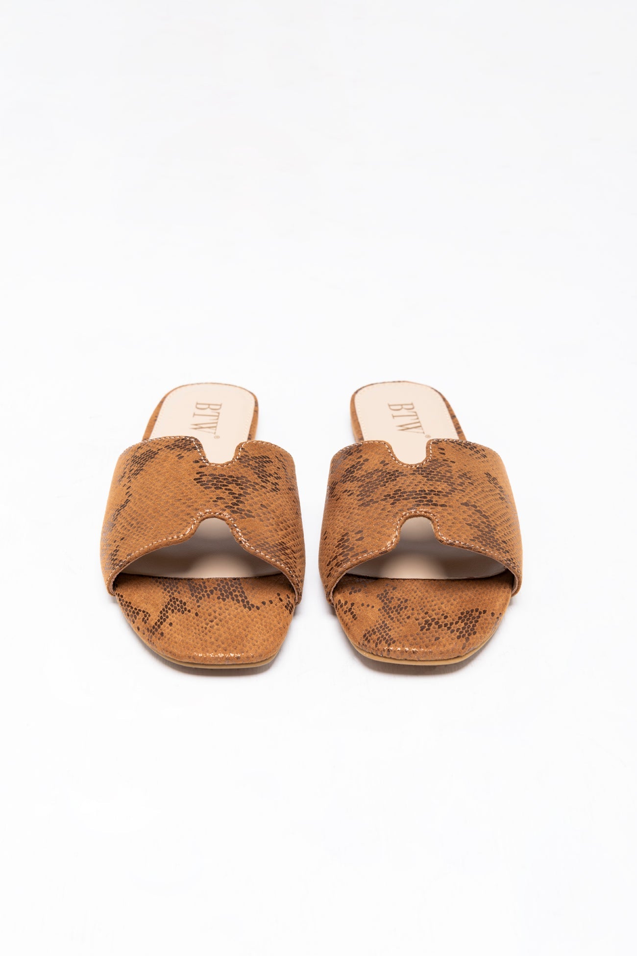 BTW - PRINTED SQUARE TOE SANDALS