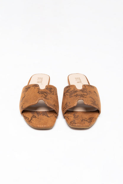 BTW - PRINTED SQUARE TOE SANDALS