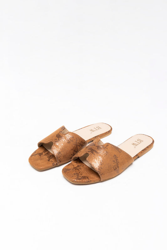 BTW - PRINTED SQUARE TOE SANDALS