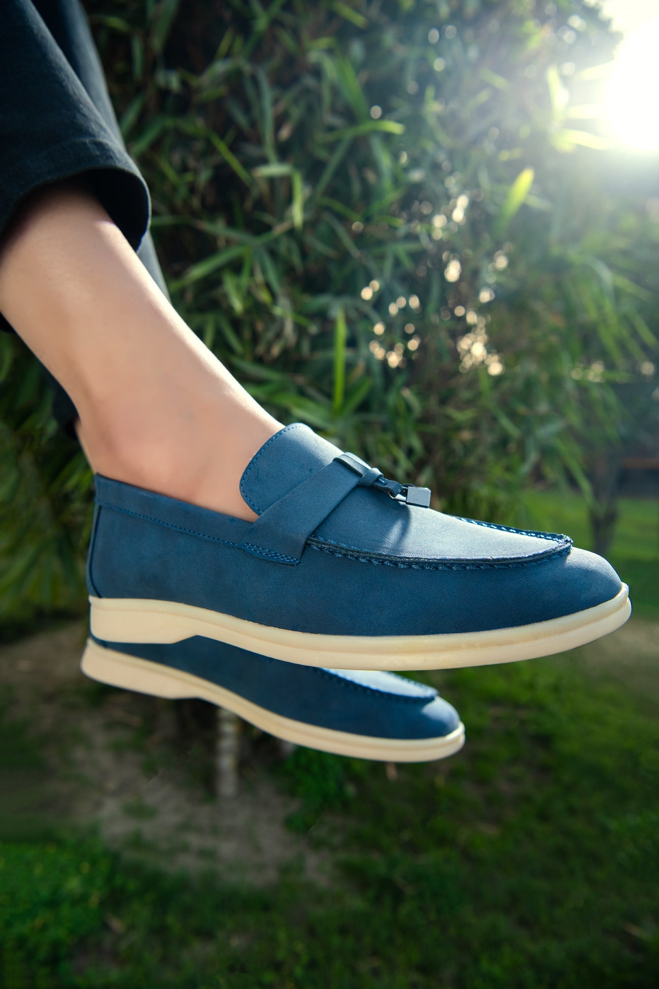 BTW - ELECTRIC BLUE SOFT SLIP SUEDE LOAFERS