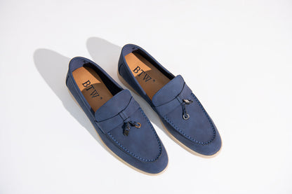 BTW - ELECTRIC BLUE SOFT SLIP SUEDE LOAFERS