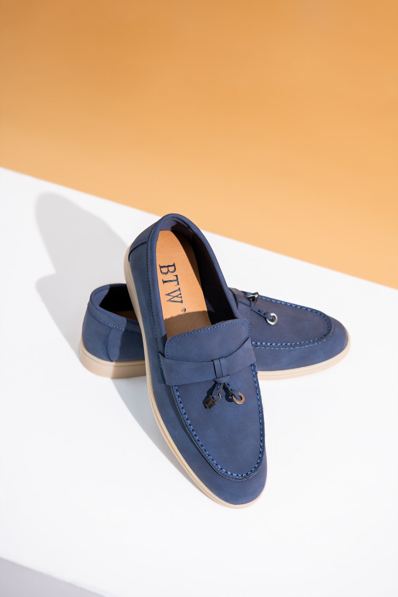 BTW - ELECTRIC BLUE SOFT SLIP SUEDE LOAFERS