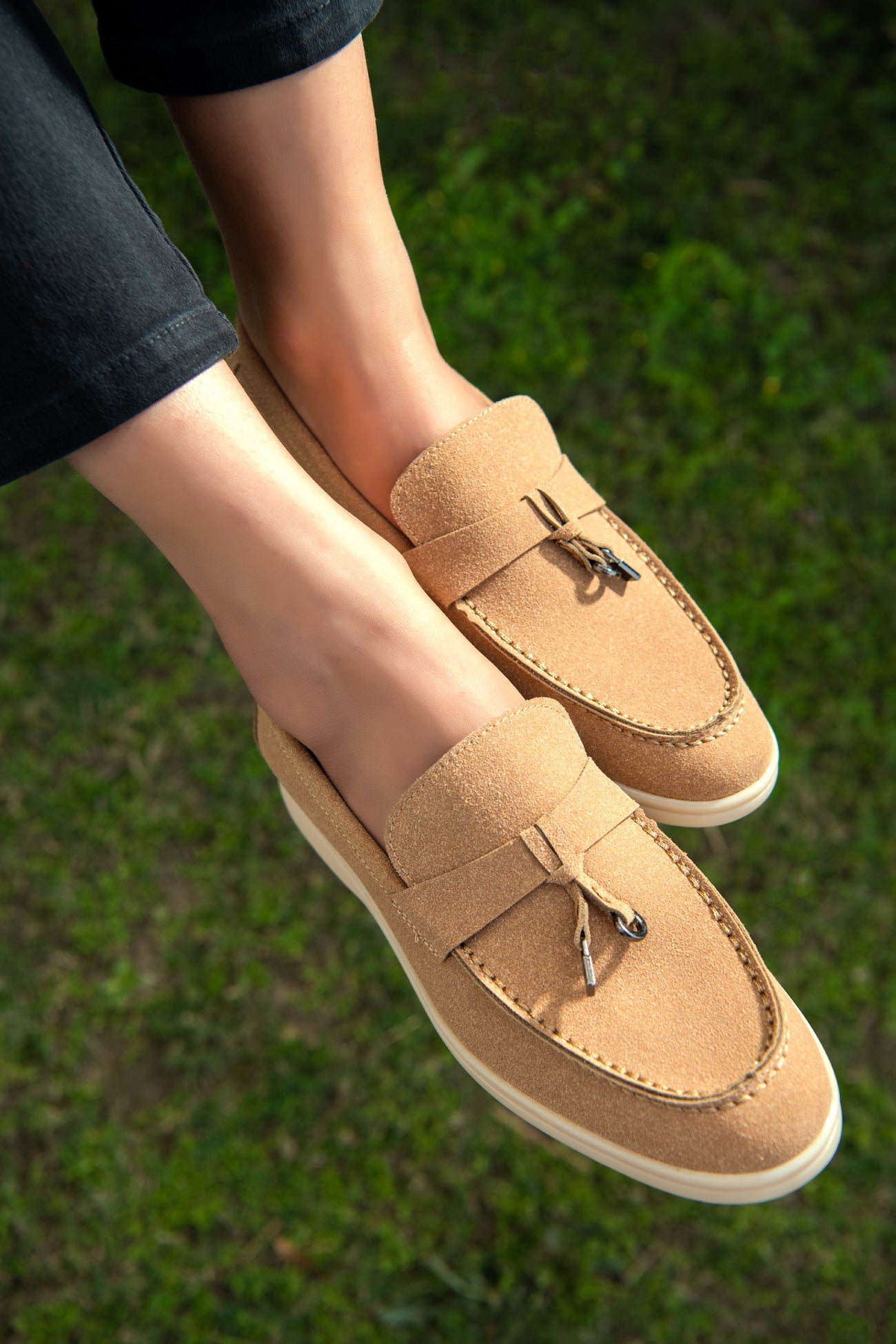 BTW - BEIGE SUEDE SOFT SLIP SUEDE LOAFERS