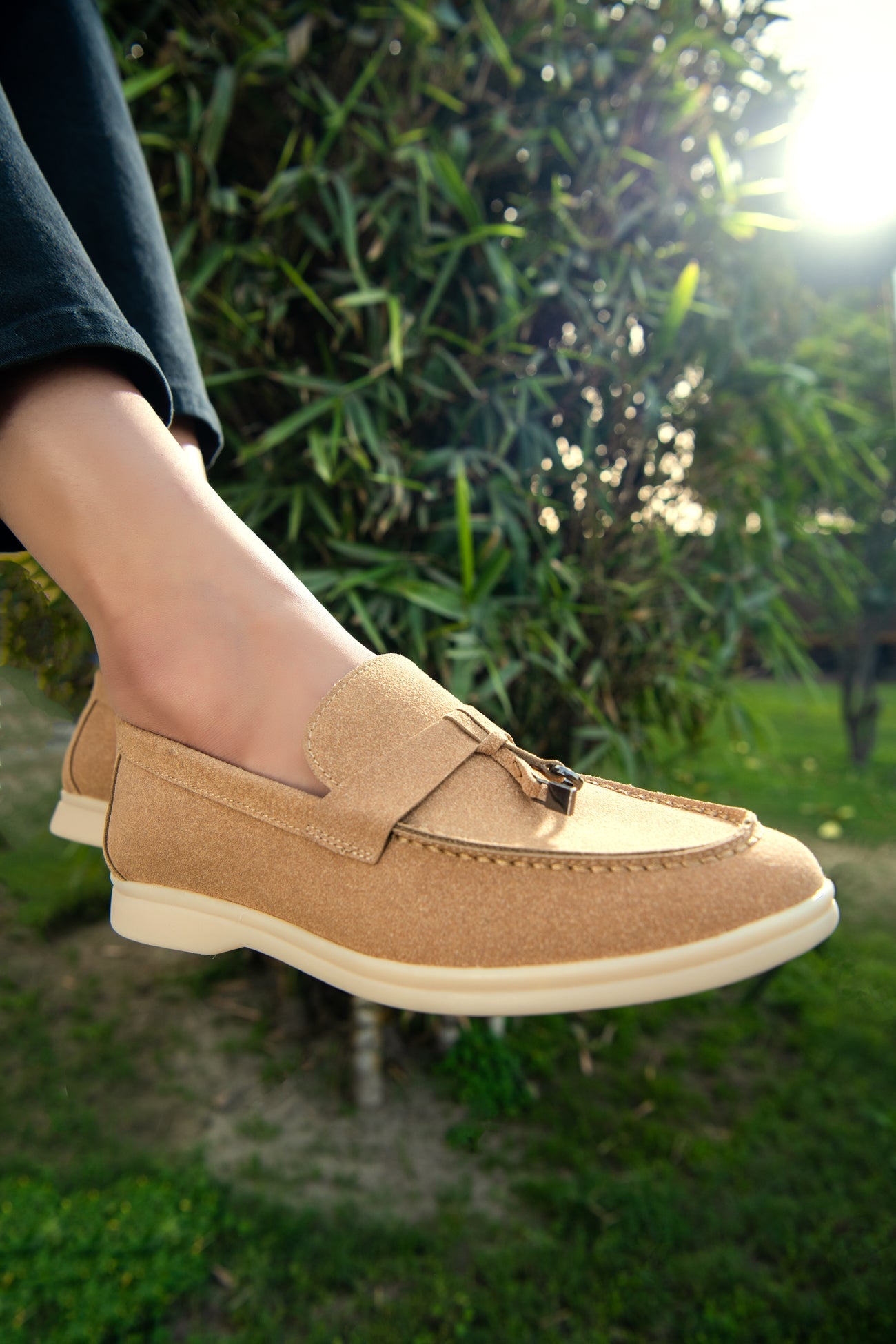 BTW - BEIGE SUEDE SOFT SLIP SUEDE LOAFERS