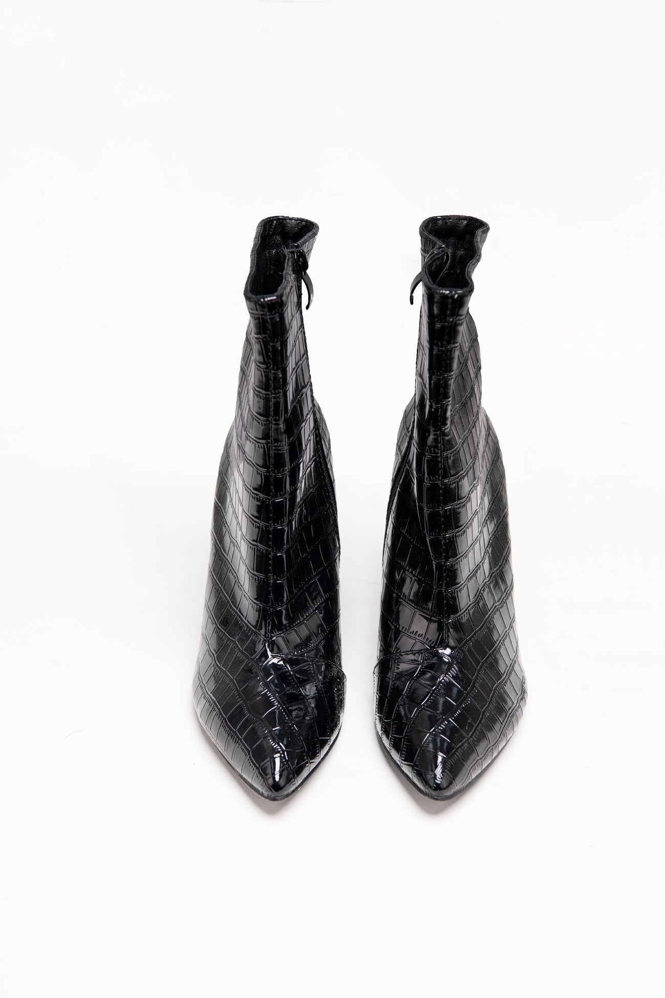 BTW - CROC FINISHED HEELED BOOTS