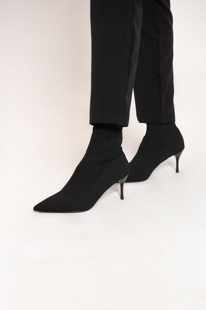 BTW - FABRIC HIGH-HEEL ANKLE BOOTS