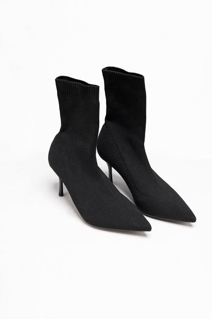 BTW - FABRIC HIGH-HEEL ANKLE BOOTS