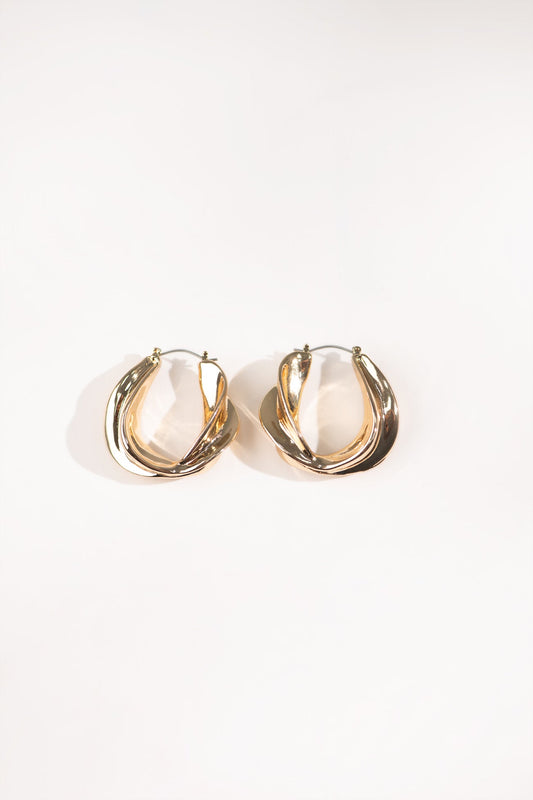BTW - METALLIC GOLD LOOP EARRING