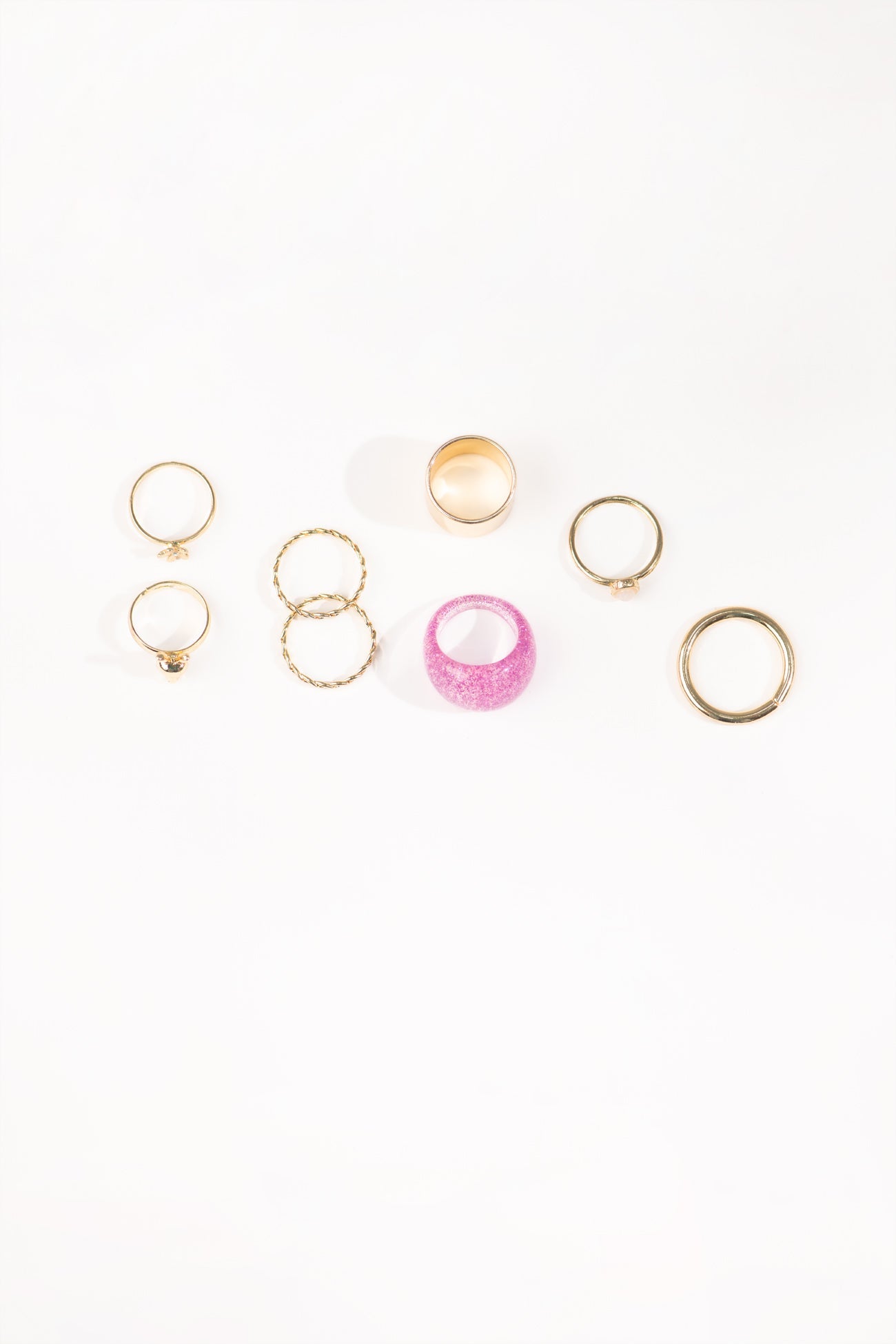 BTW - METALLIC BOLD RING SET
