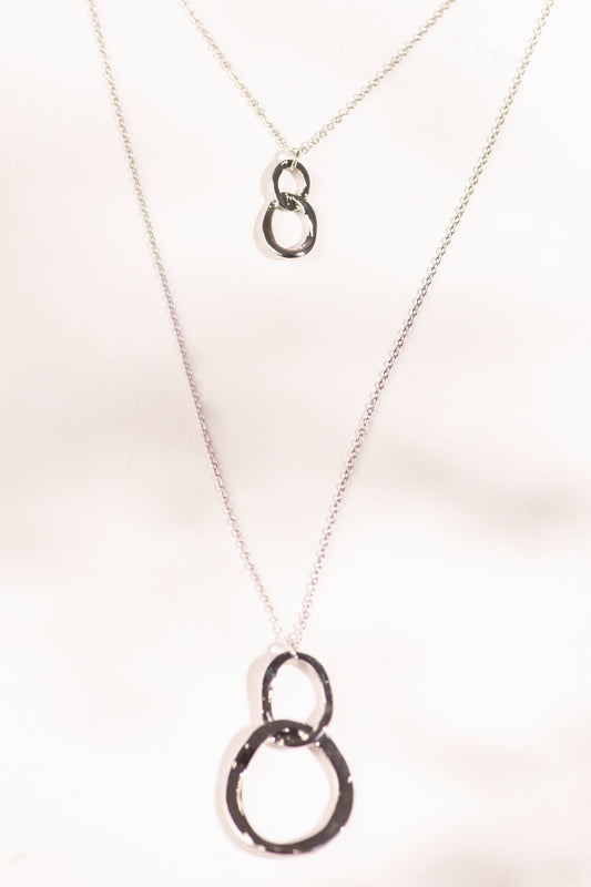 BTW - METALLIC SILVER TIER CHAIN NECKLACE