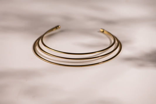 BTW - GOLD METALLIC 3 LAYERED CHOKER